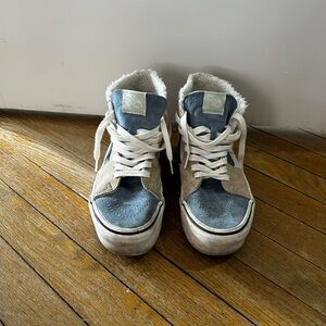 Color-Block High Top Platform Vans